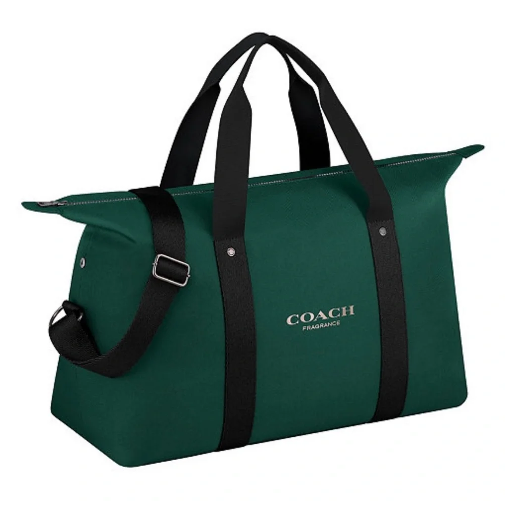 Coach Fragrance Green Weekender Duffel Travel Gym Bag Adjustable Strap